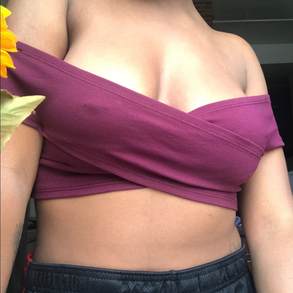Burgundy top